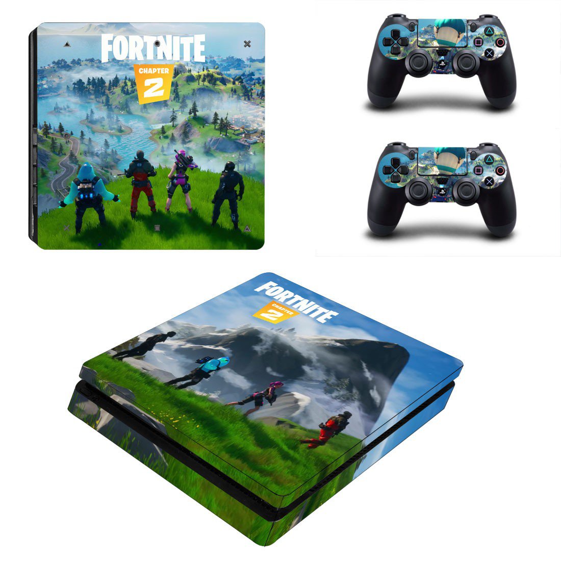 Fortnite decal skin for PS4 Slim Console & Controllers