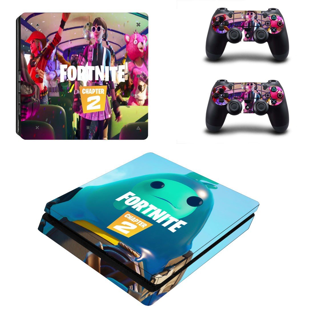 Fortnite decal skin for PS4 Slim Console & Controllers