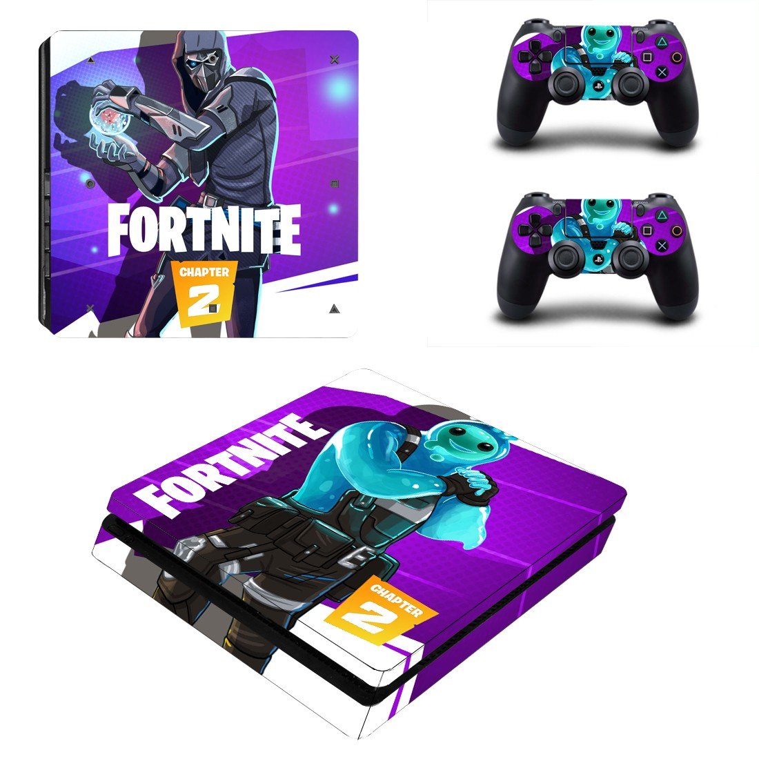 Fortnite decal skin for PS4 Slim Console & Controllers