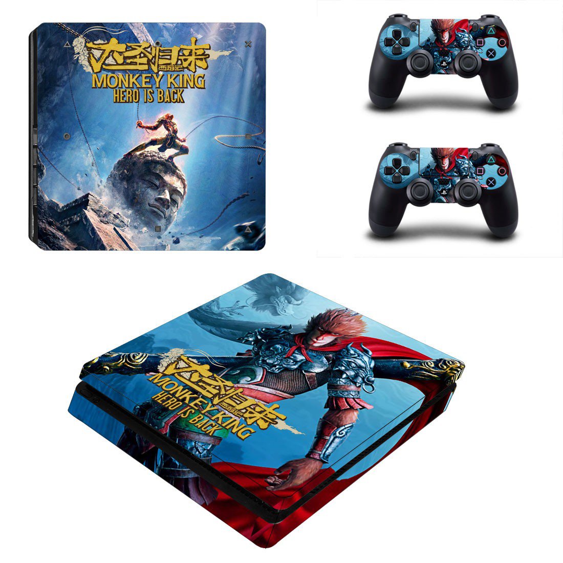 Monkey King Hero is Back decal skin for PS4 Slim Console & Controllers