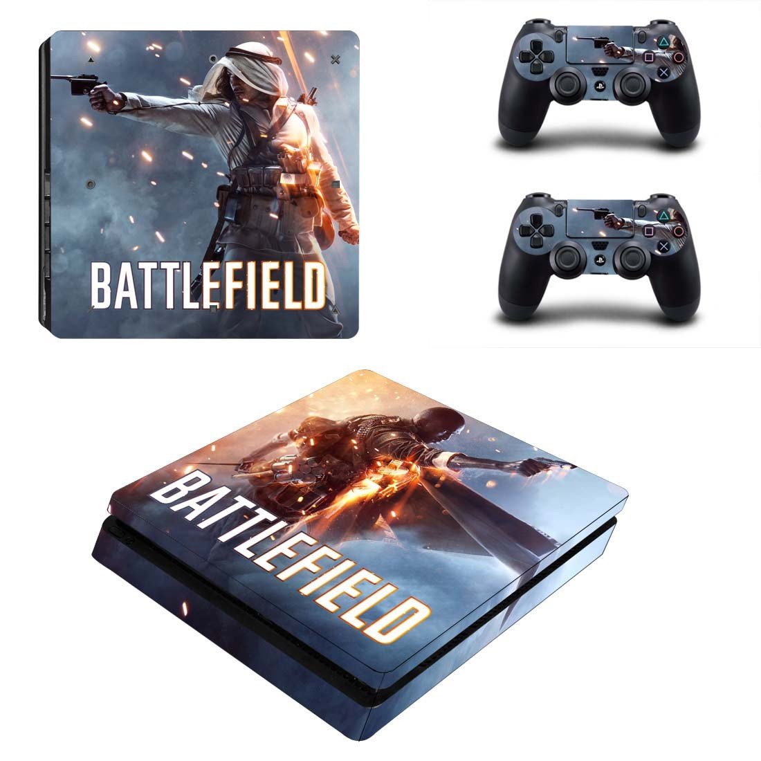 Battlefield decal skin for PS4 Slim Console & Controllers