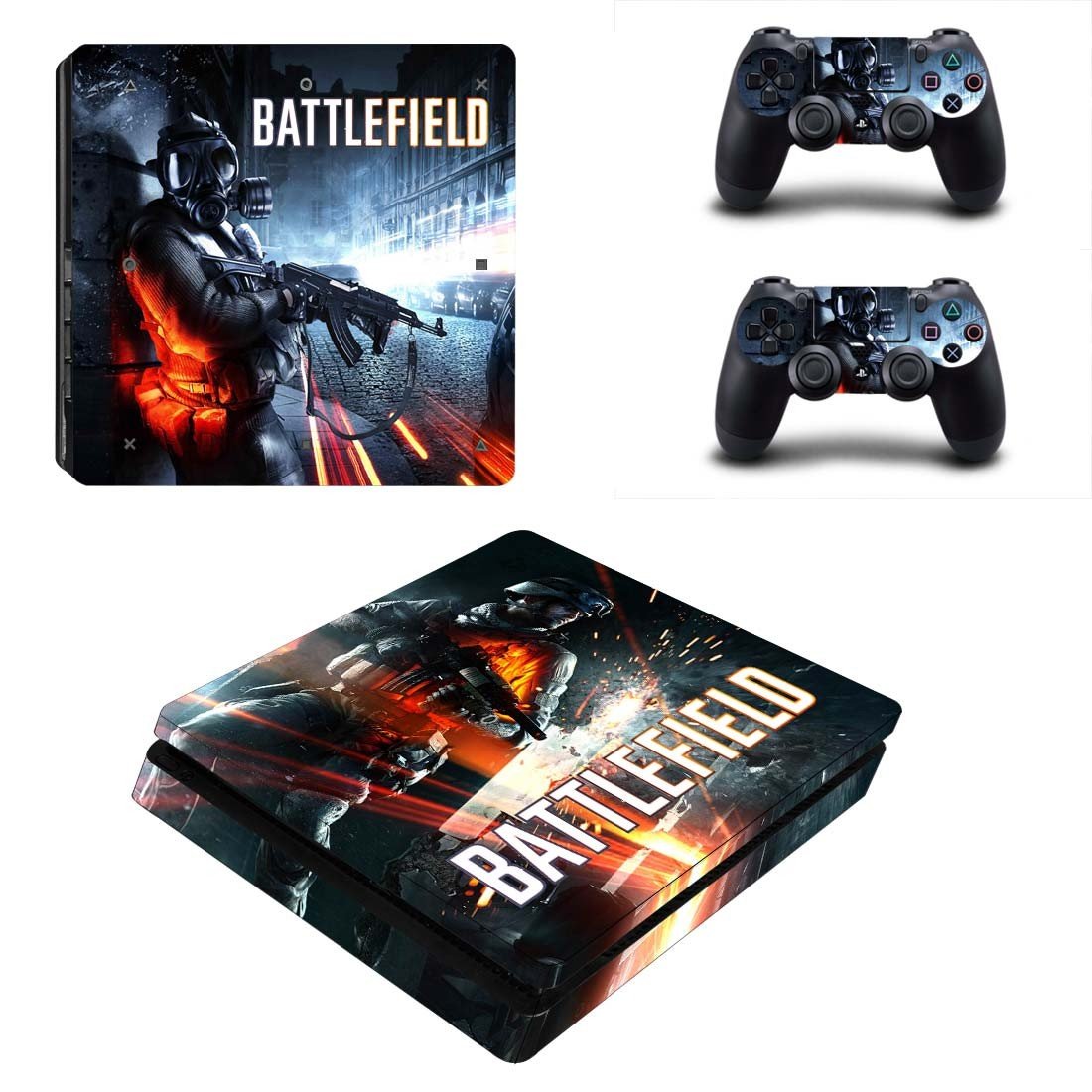 Battlefield decal skin for PS4 Slim Console & Controllers