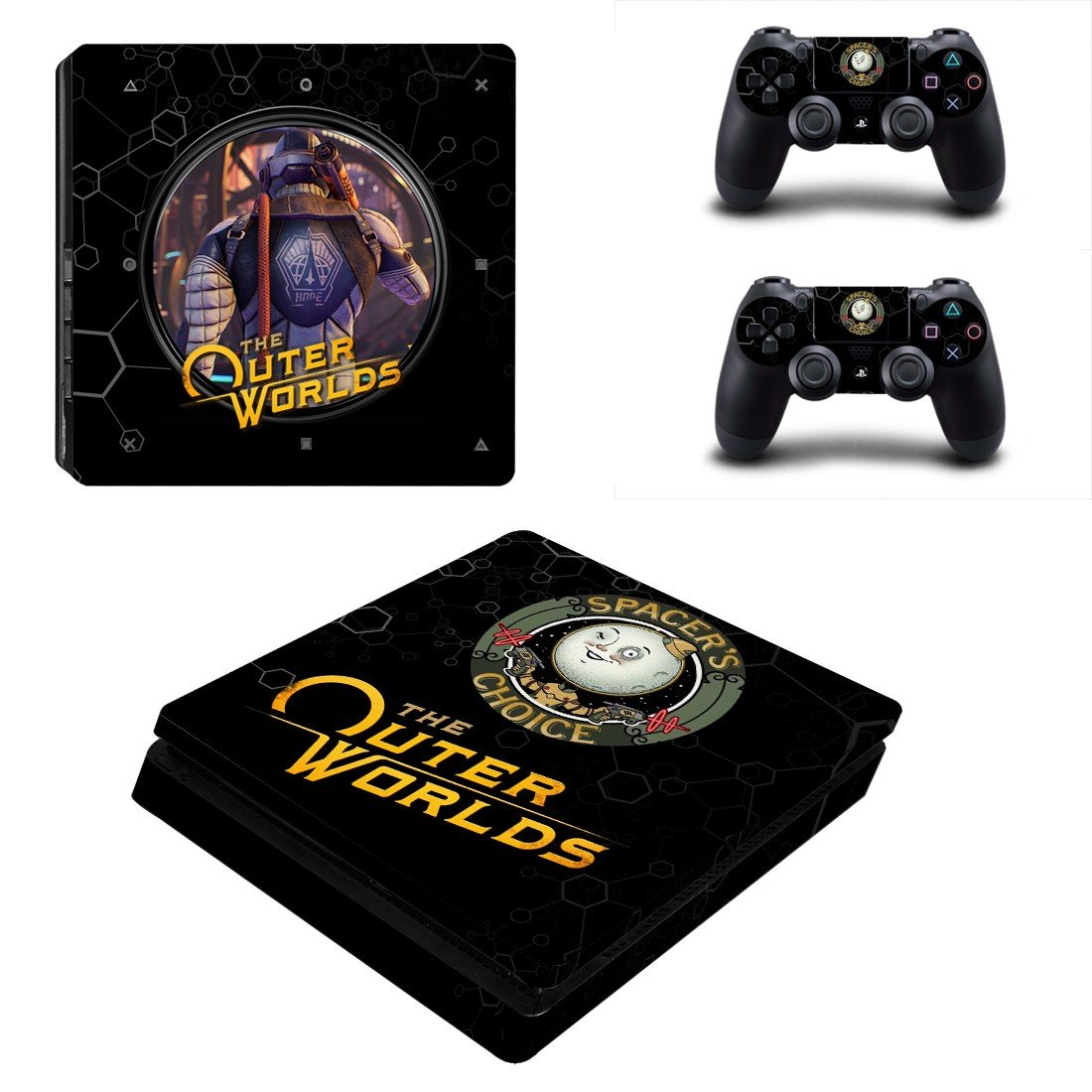 The Outer Worlds decal skin for PS4 Slim Console & Controllers