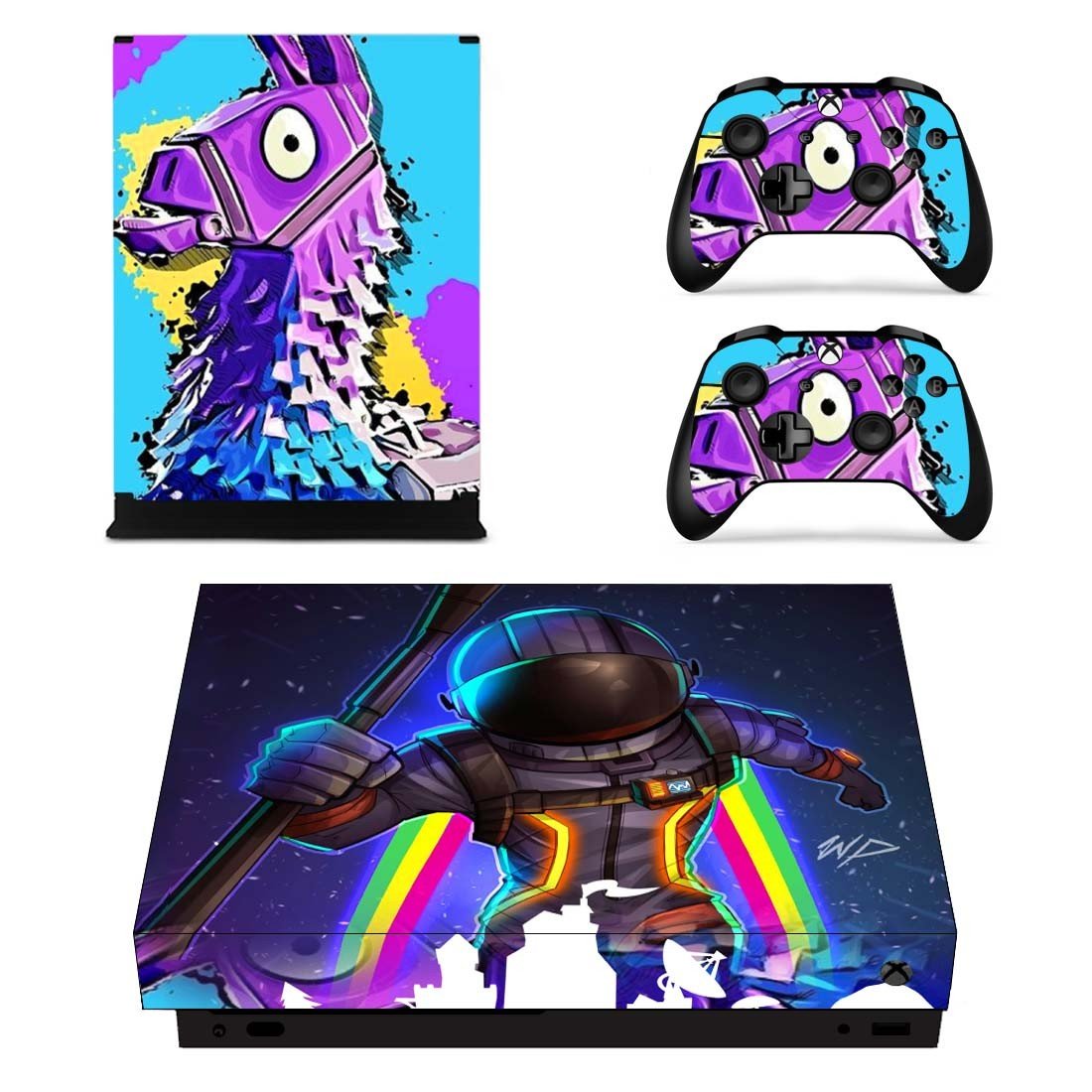 Fortnite decal skin for Xbox one X Console & Controllers