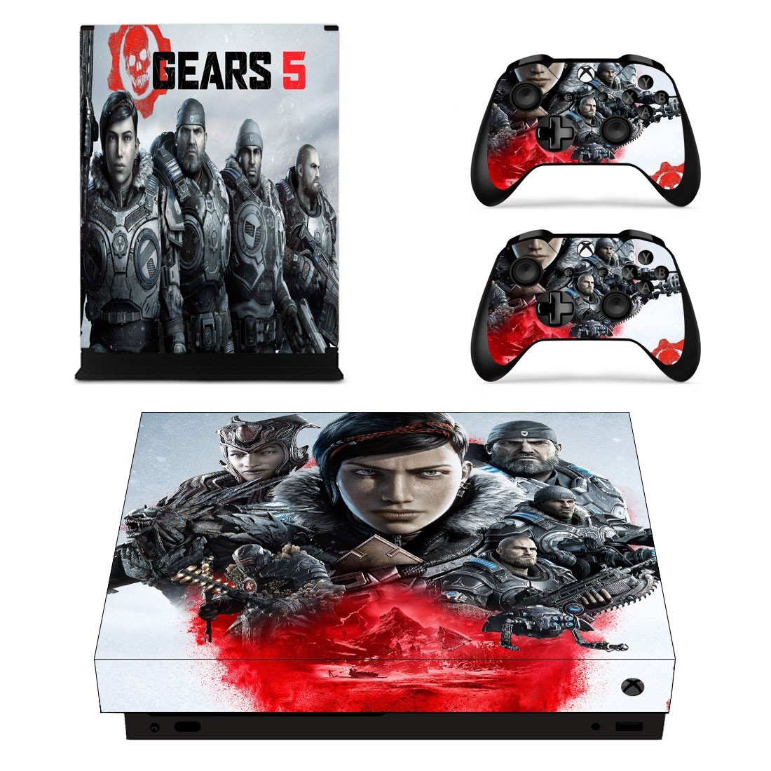 Gears 5 decal skin for Xbox one X Console & Controllers