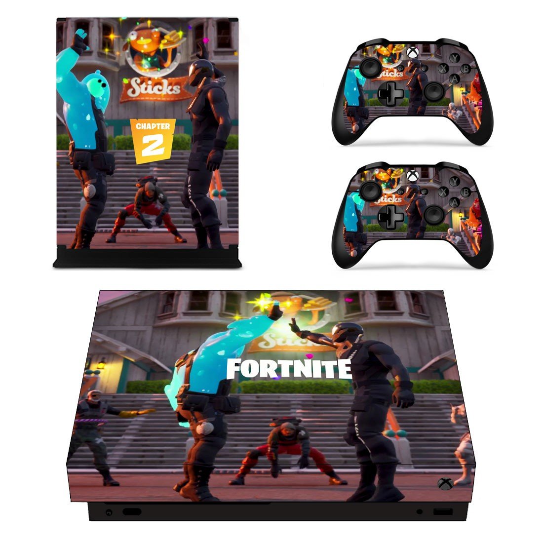 Fortnite decal skin for Xbox one X Console & Controllers