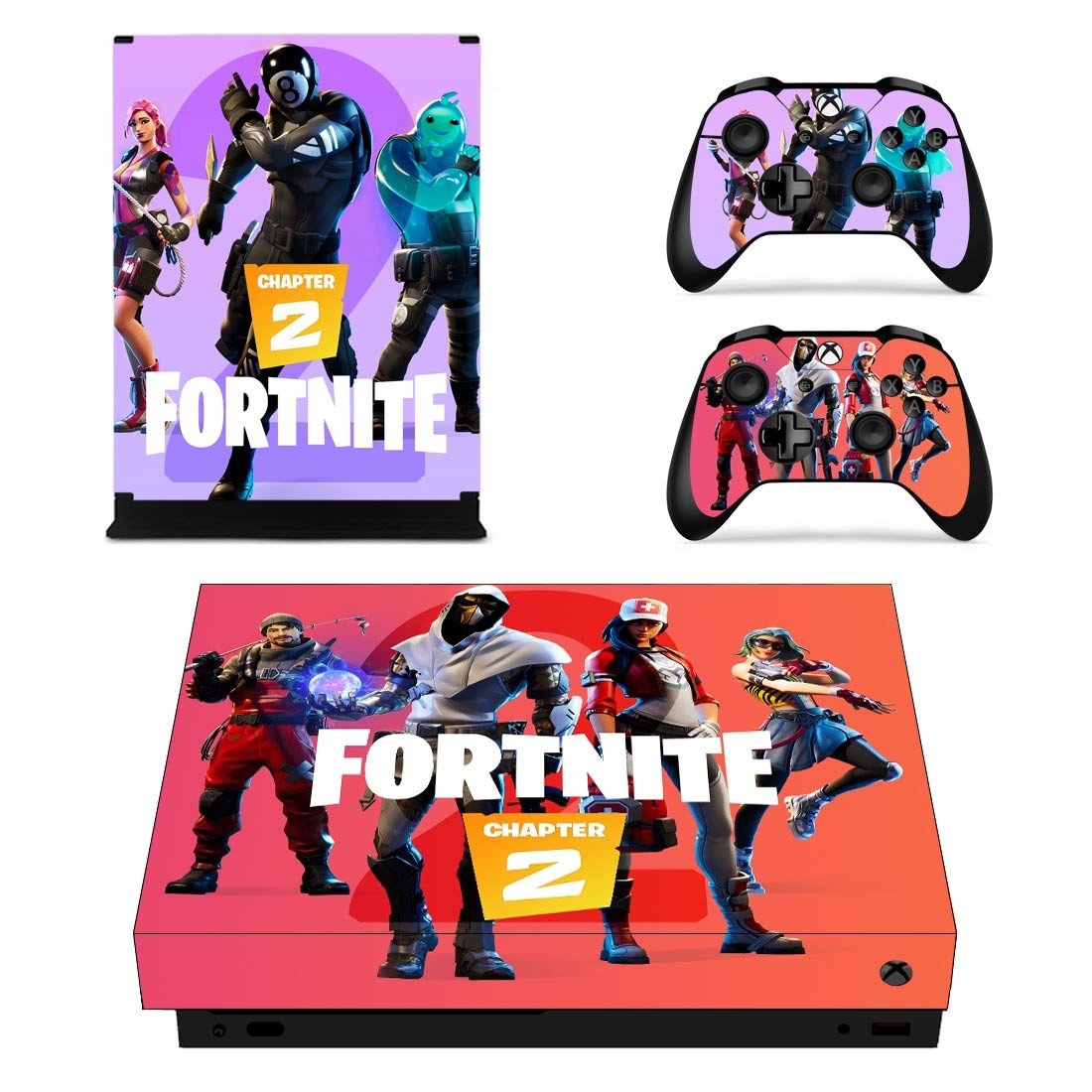 Fortnite decal skin for Xbox one X Console & Controllers