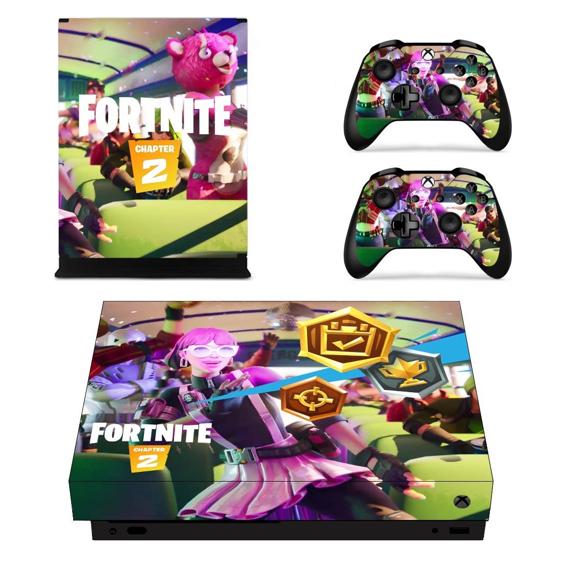 Fortnite decal skin for Xbox one X Console & Controllers