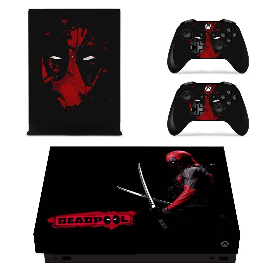 Deadpool decal skin for Xbox one X Console & Controllers