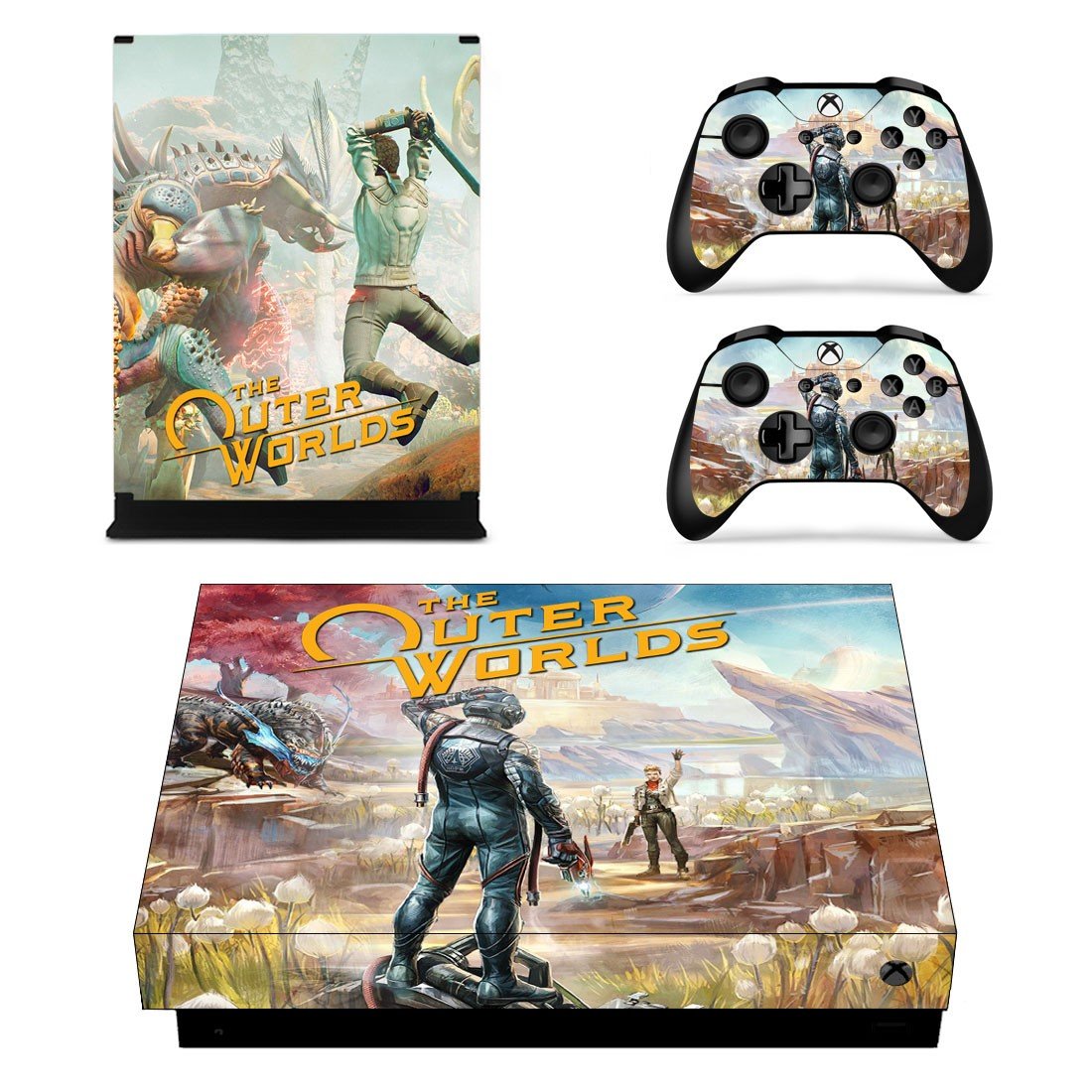 The Outer Worlds decal skin for Xbox one X Console & Controllers