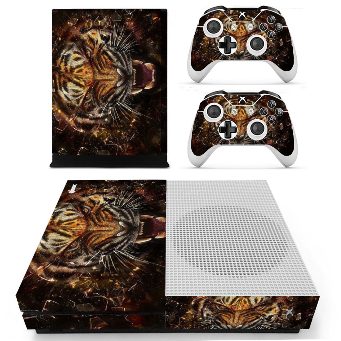 Tiger decal skin for Xbox one S Console & Controllers