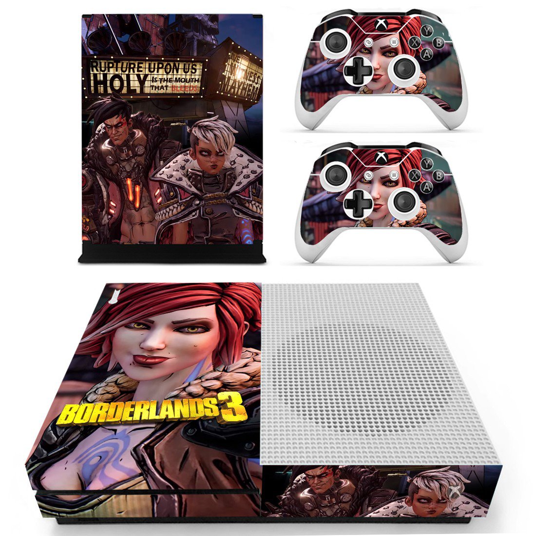 Borderlands 3 decal skin for Xbox one S Console & Controllers