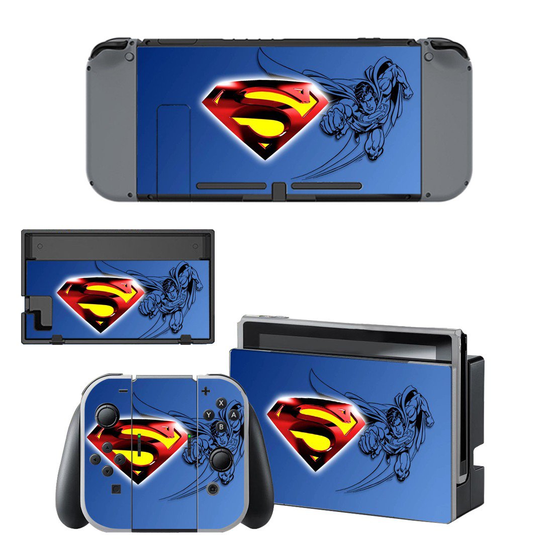 Superman decal skin for Nintendo Switch Console & Controllers