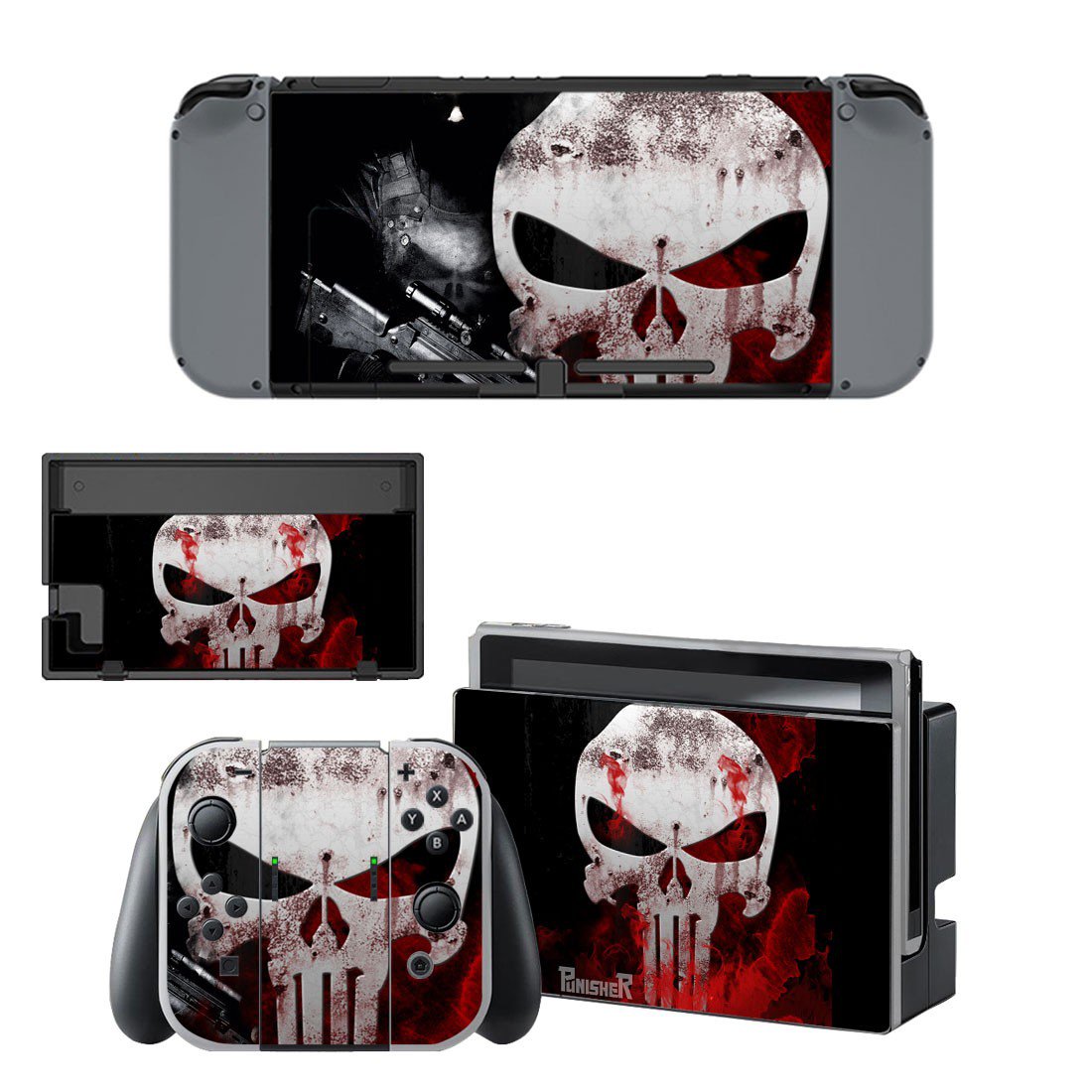 The Punisher decal skin for Nintendo Switch Console & Controllers