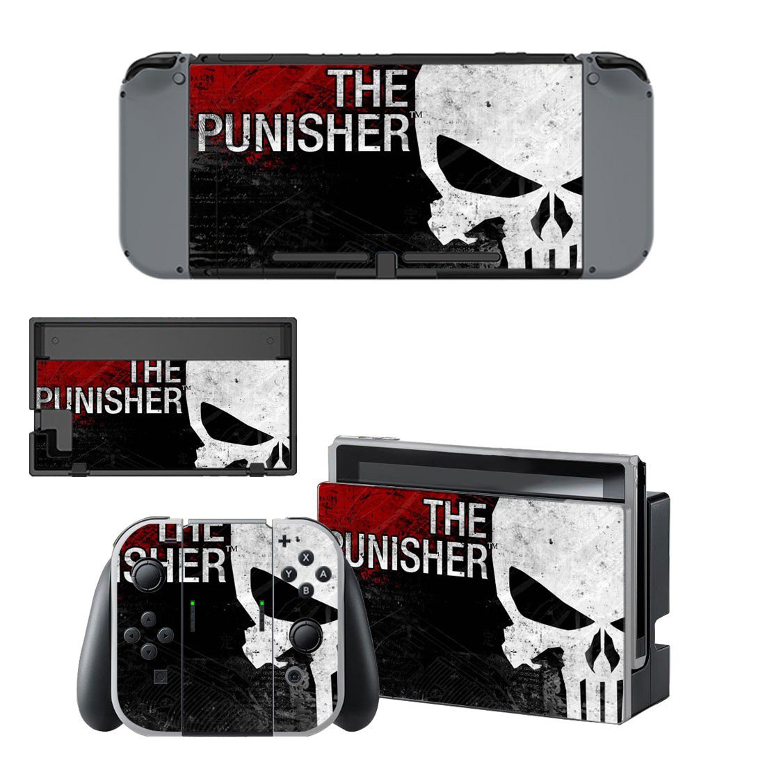 The Punisher decal skin for Nintendo Switch Console & Controllers
