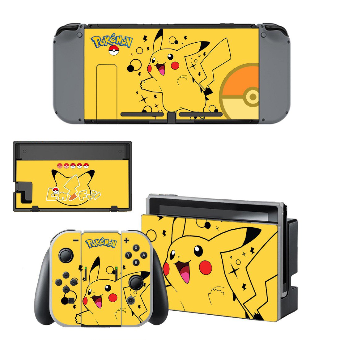Pokemon Pikachu decal skin for Nintendo Switch Console & Controllers
