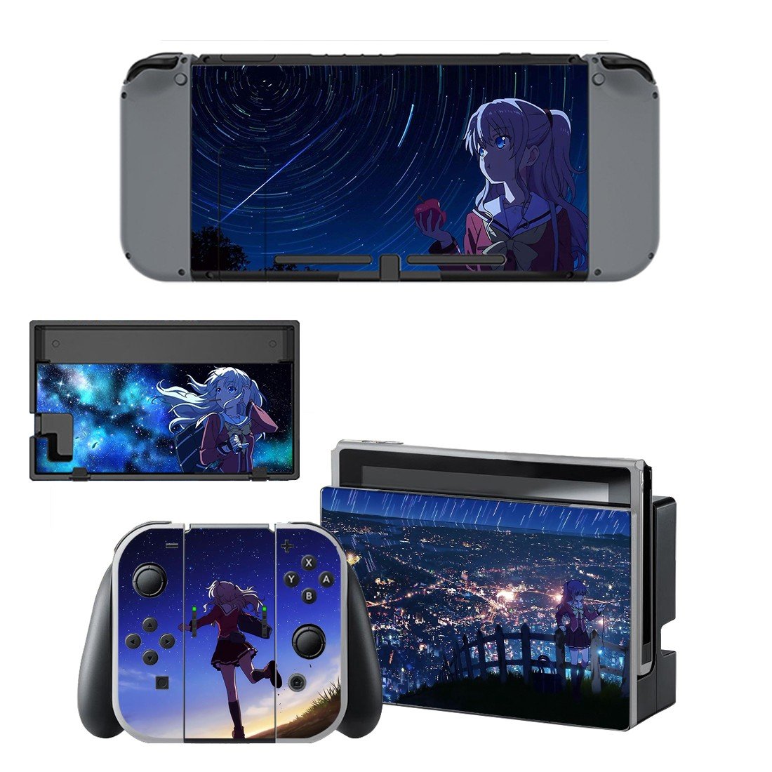 Charlotte Anime decal skin for Nintendo Switch Console & Controllers