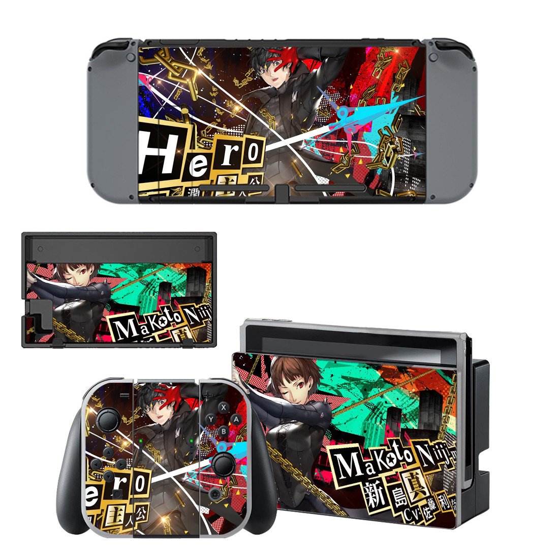 Makoto Niijima decal skin for Nintendo Switch Console & Controllers