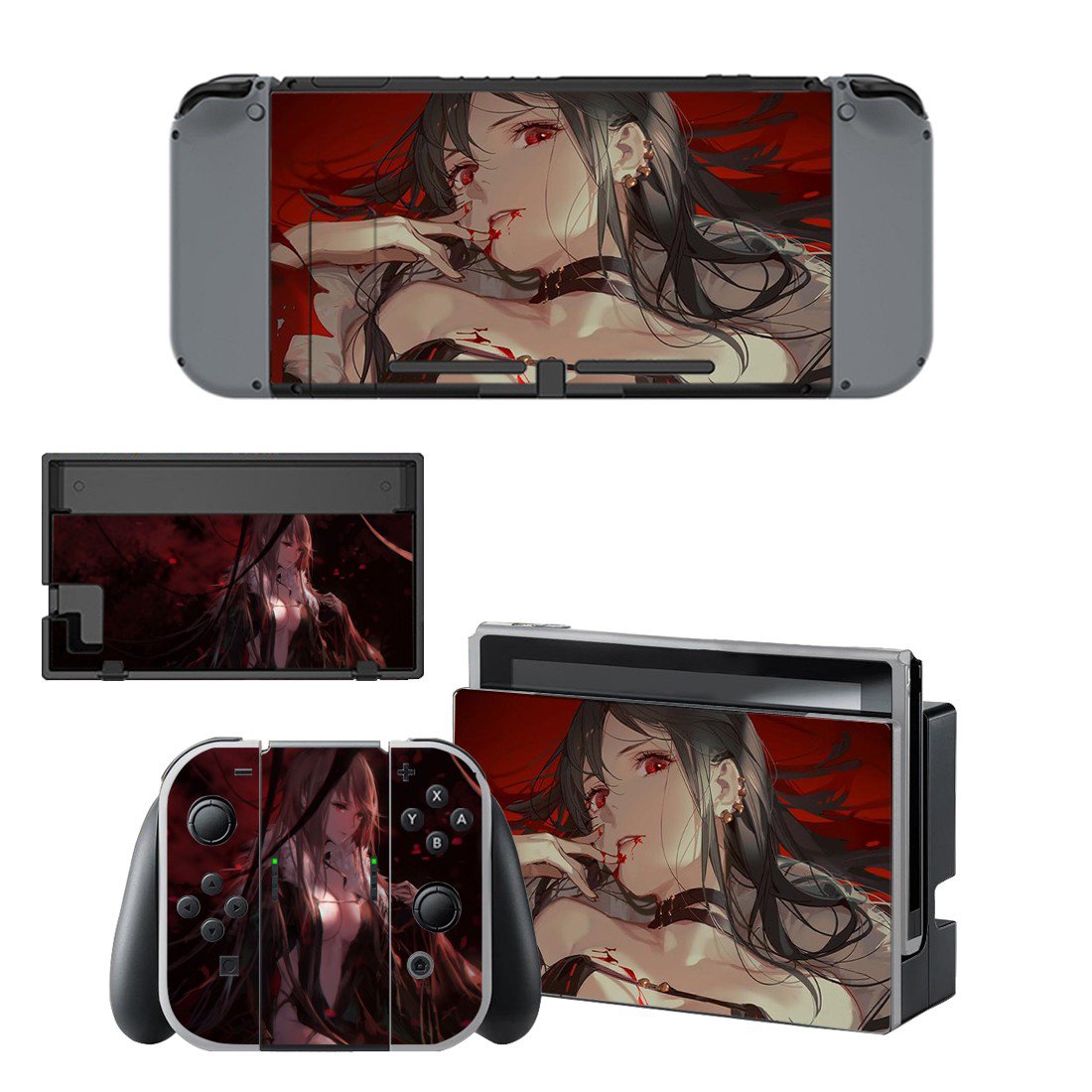 Anime Girl decal skin for Nintendo Switch Console & Controllers