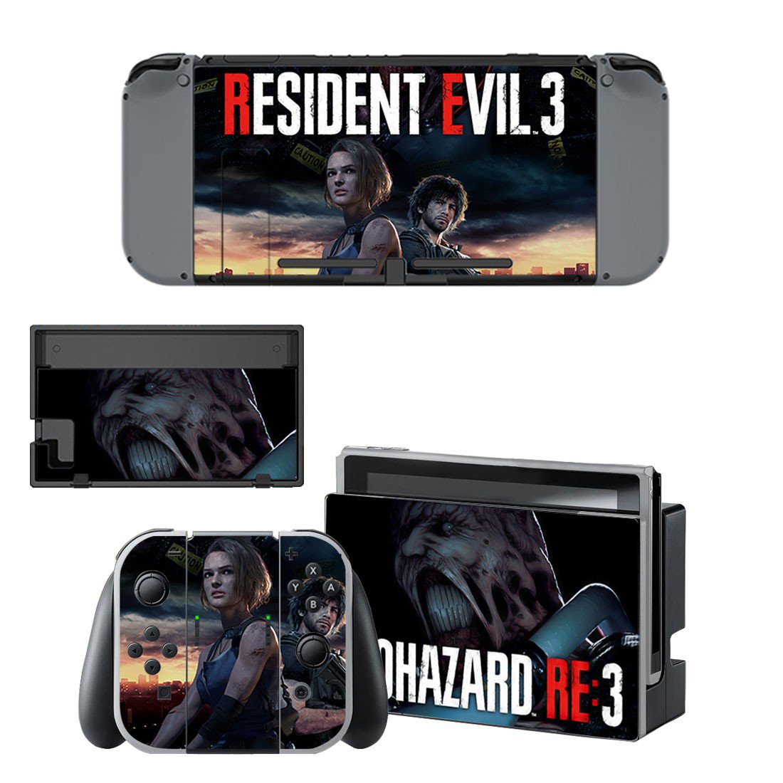 Resident Evil 3 decal skin for Nintendo Switch Console & Controllers