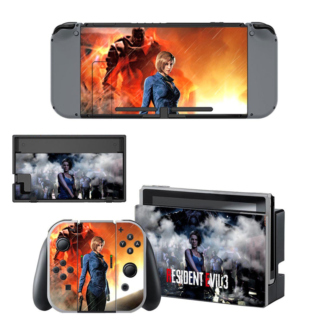 Resident Evil 3 decal skin for Nintendo Switch Console & Controllers