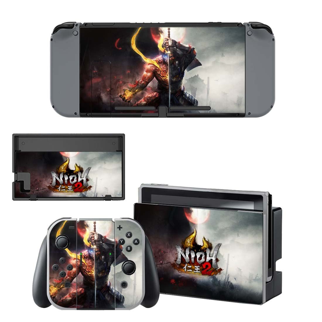 Nioh 2 decal skin for Nintendo Switch Console & Controllers