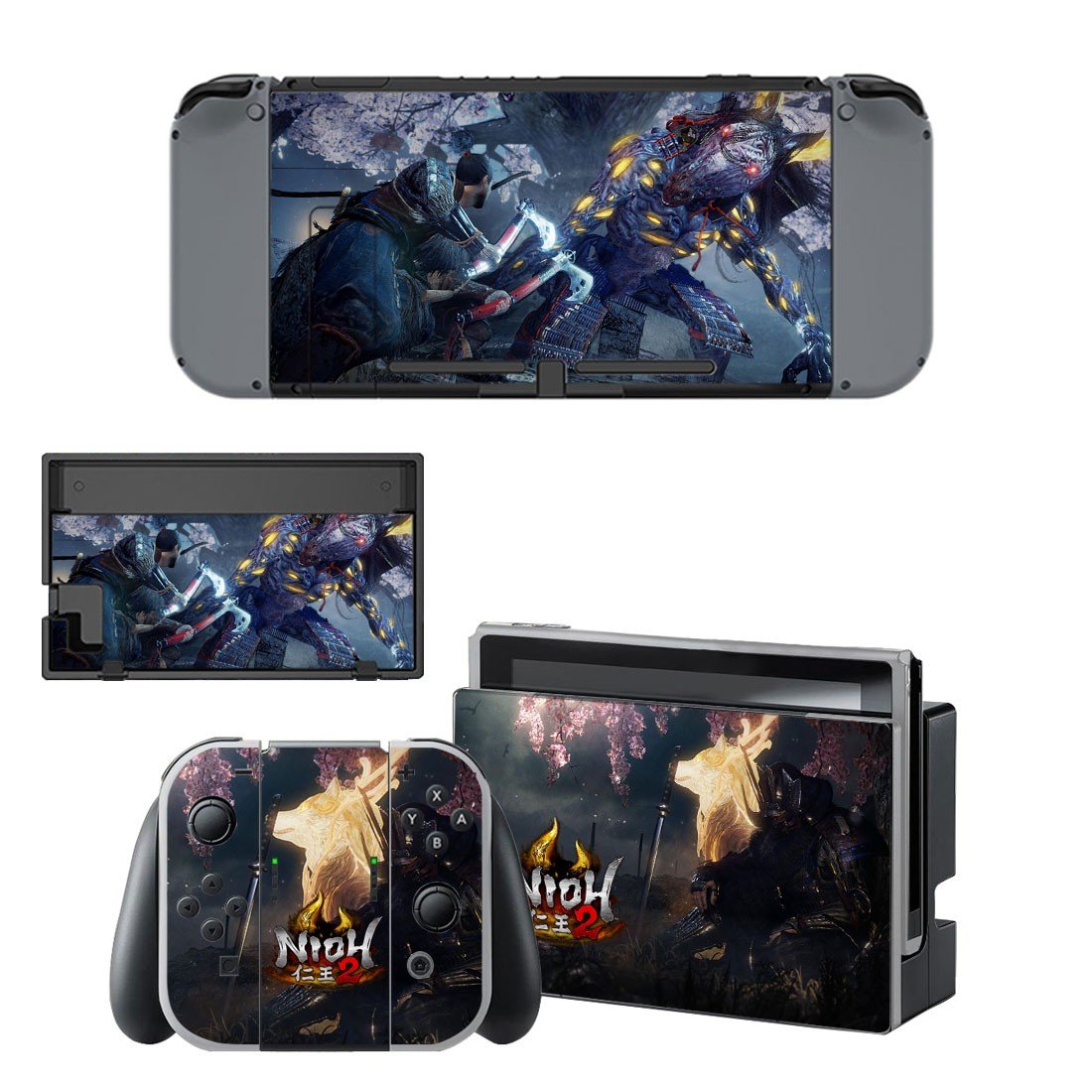 Nioh 2 decal skin for Nintendo Switch Console & Controllers