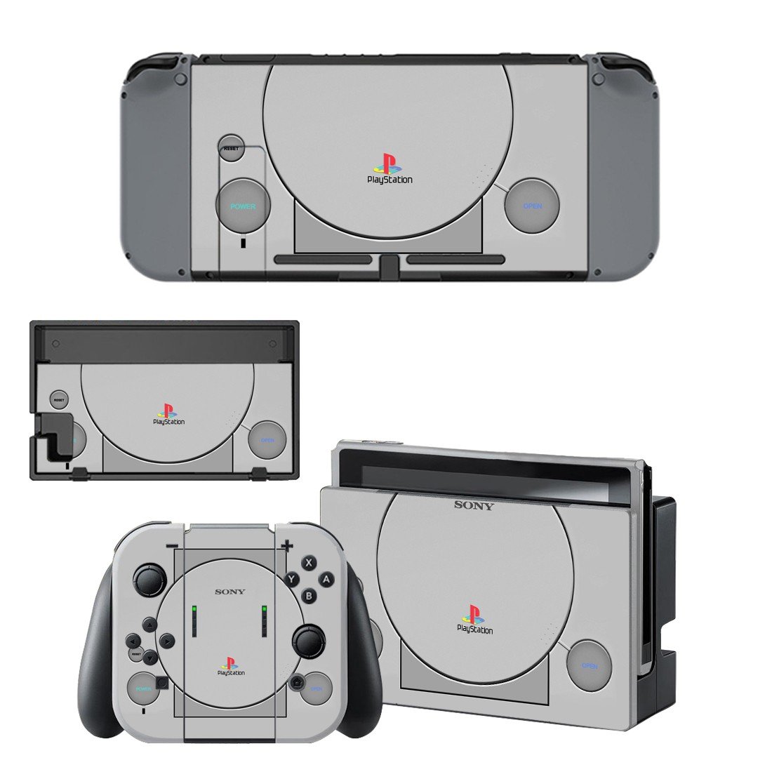 Sony Classic PS decal skin for Nintendo Switch Console & Controllers