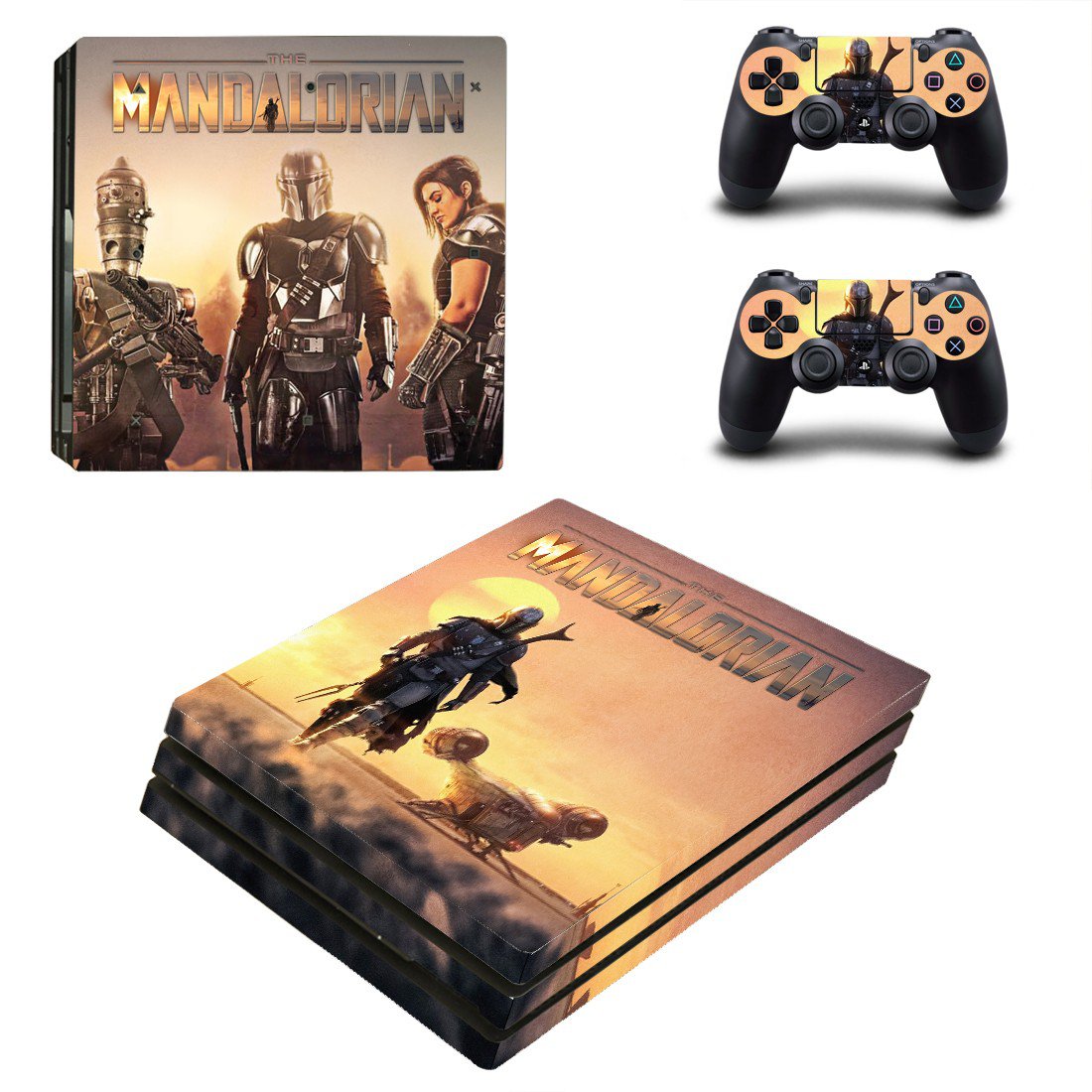The Mandalorian decal skin for PS4 Pro Console & Controllers