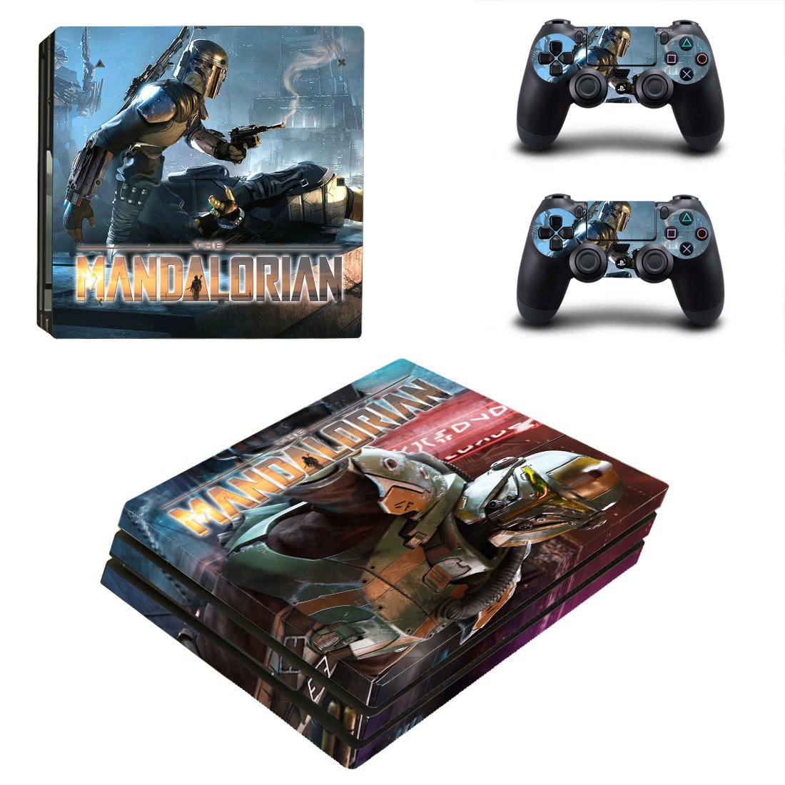 The Mandalorian decal skin for PS4 Pro Console & Controllers