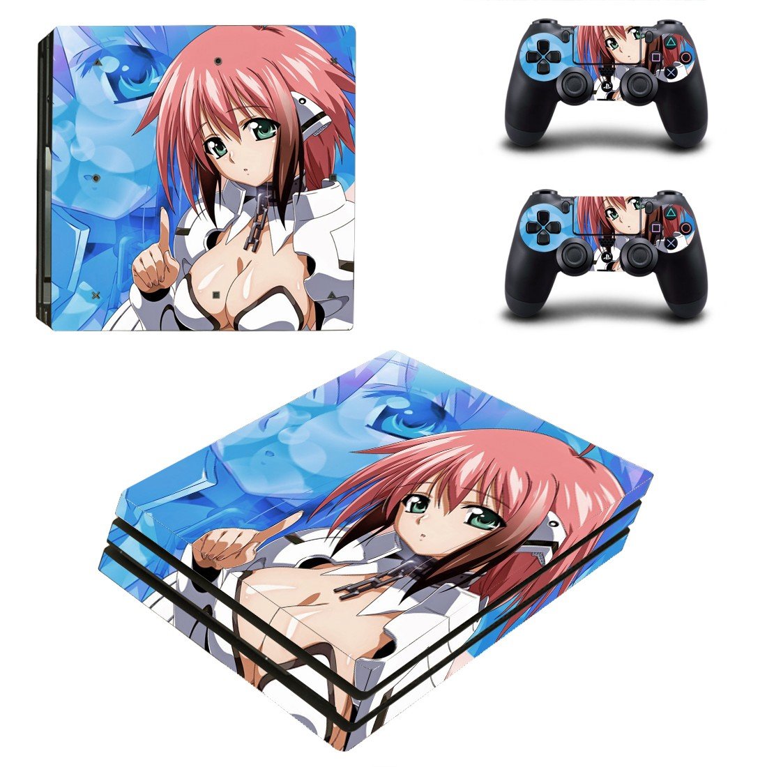 Heaven's Lost Property ikaros  decal skin for PS4 Pro Console & Controllers