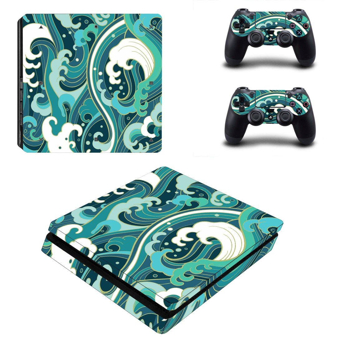 Abstract decal skin for PS4 Slim Console & Controllers