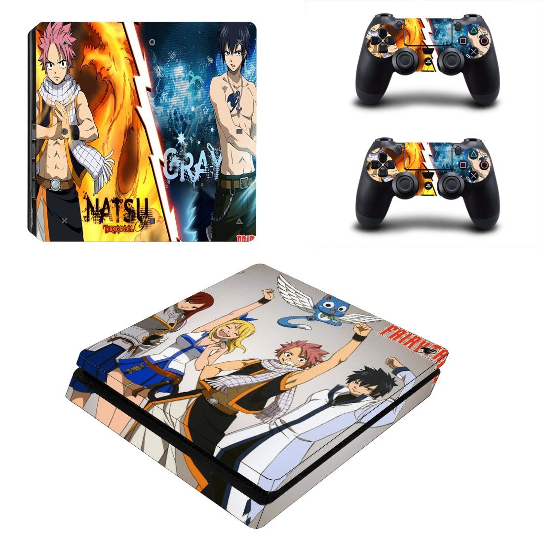 Fairy Tail Natsu decal skin for PS4 Slim Console & Controllers