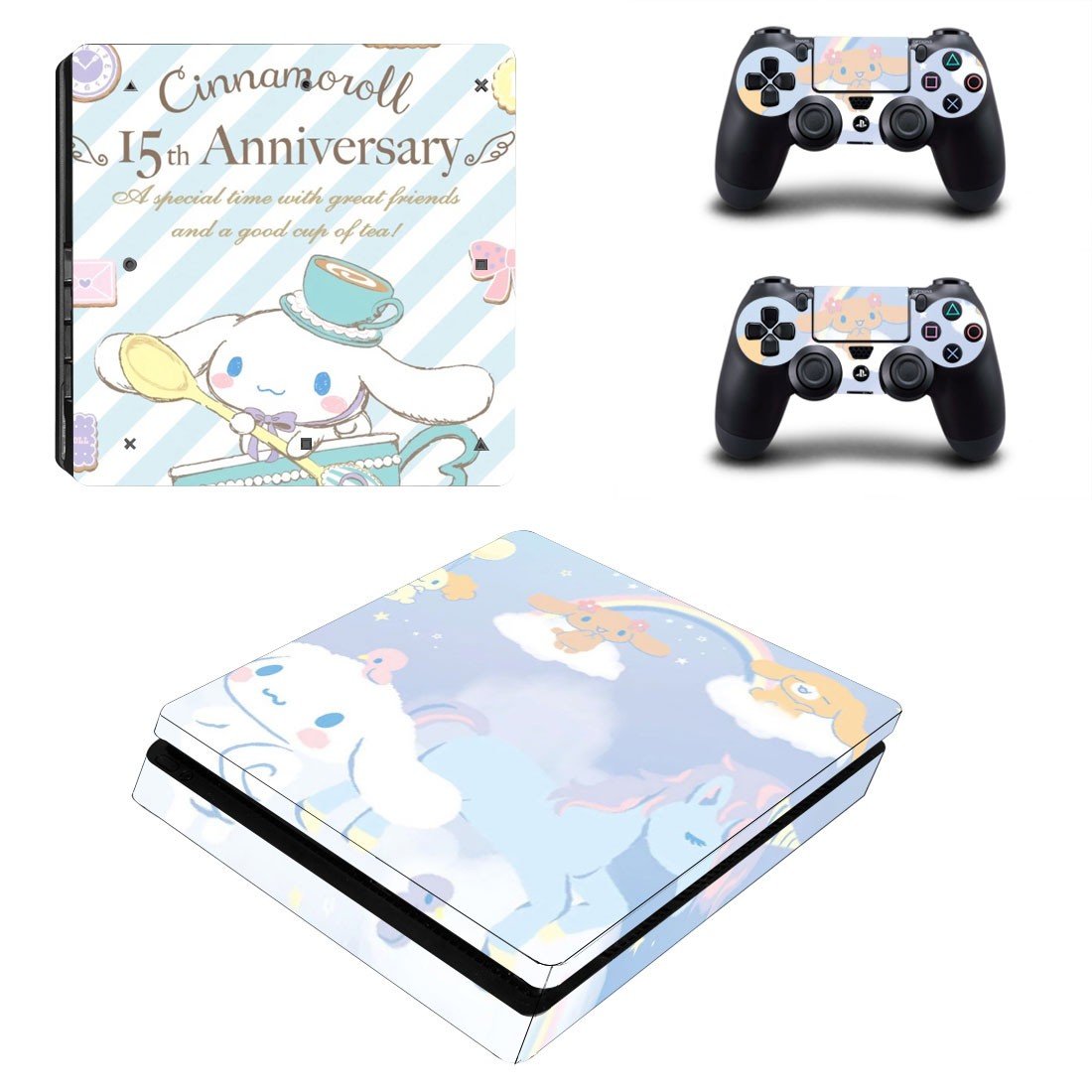 Cinnamoroll decal skin for PS4 Slim Console & Controllers
