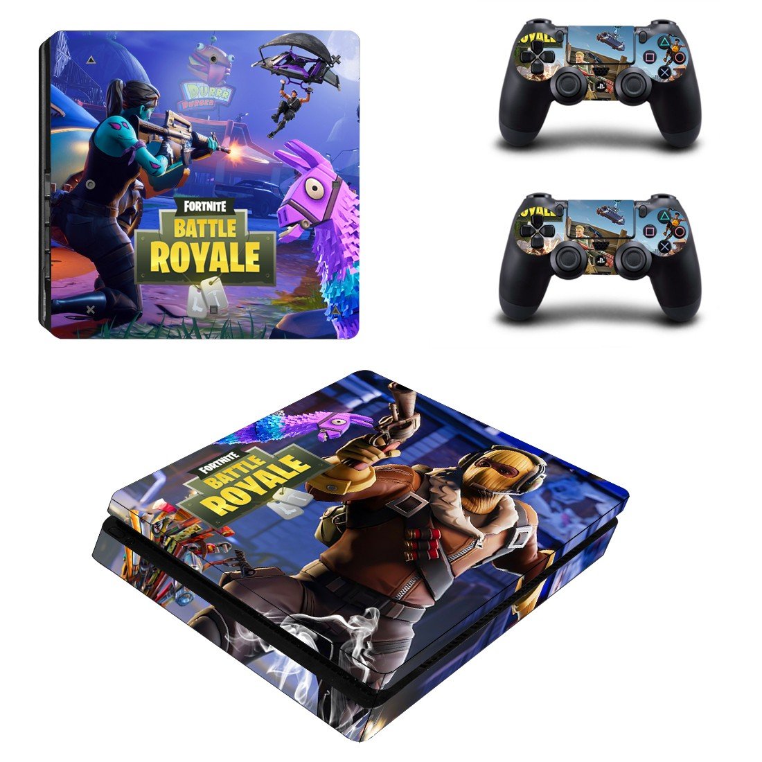 Fortnite battle royale decal skin for PS4 Slim Console & Controllers