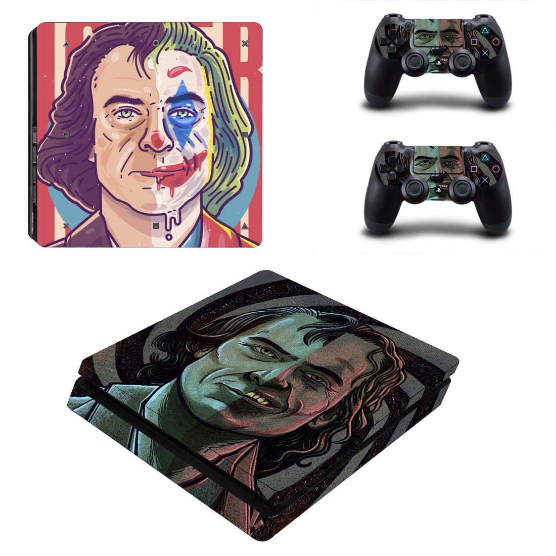 Joker Joaquin Phoenix decal skin for PS4 Slim Console & Controllers