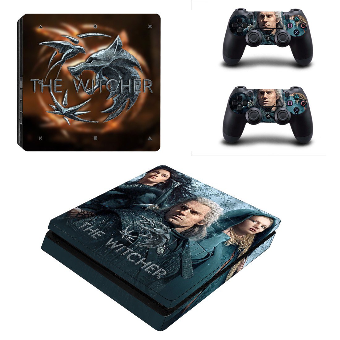 The witcher decal skin for PS4 Slim Console & Controllers