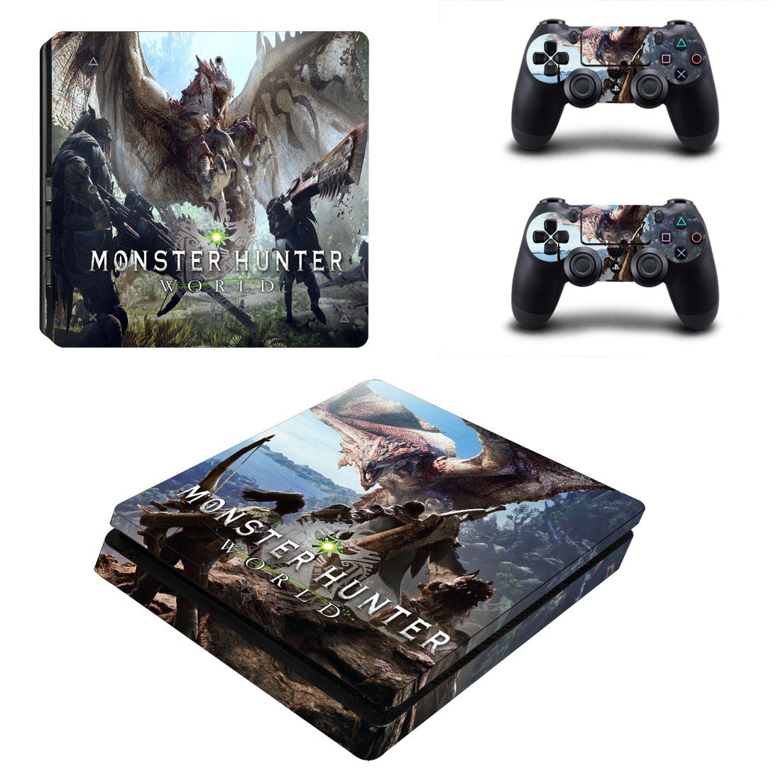 Monster Hunter World decal skin for PS4 Slim Console & Controllers