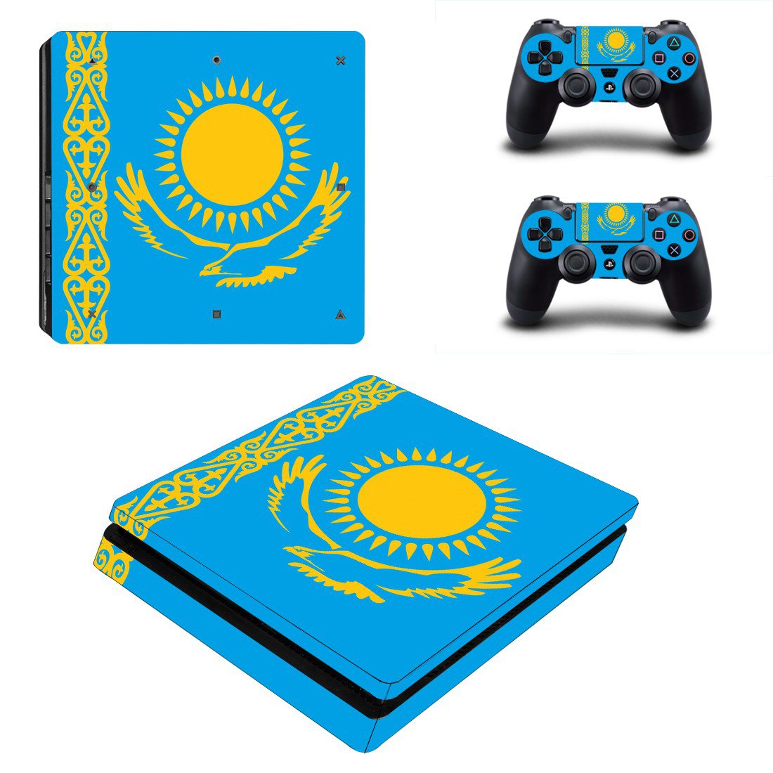 Kazakhstan logo decal skin for PS4 Slim Console & Controllers