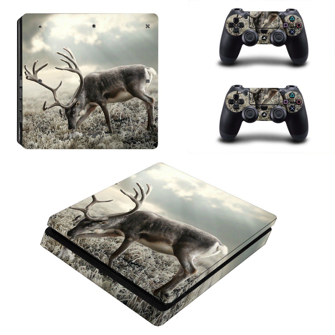 Reindeer decal skin for PS4 Slim Console & Controllers