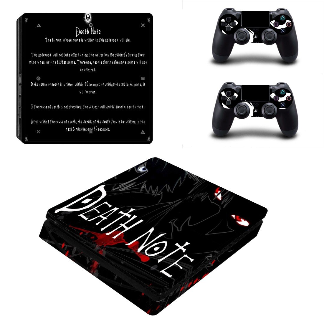 Death Note decal skin for PS4 Slim Console & Controllers