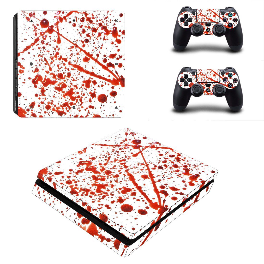 Blood Drops decal skin for PS4 Slim Console & Controllers