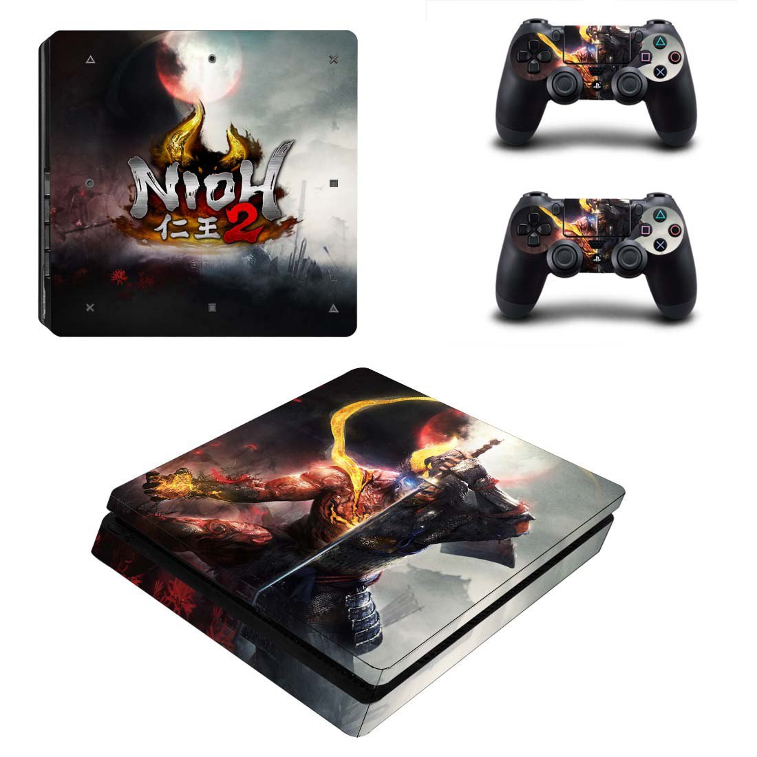 Nioh 2 decal skin for PS4 Slim Console & Controllers