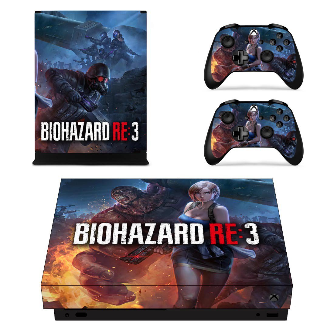 Biohazard RE3 decal skin for Xbox one X Console & Controllers