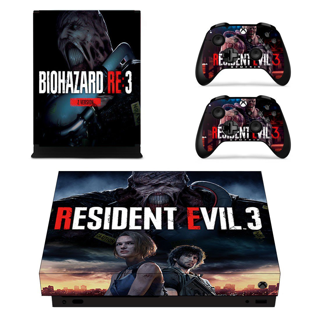 Biohazard RE3 decal skin for Xbox one X Console & Controllers