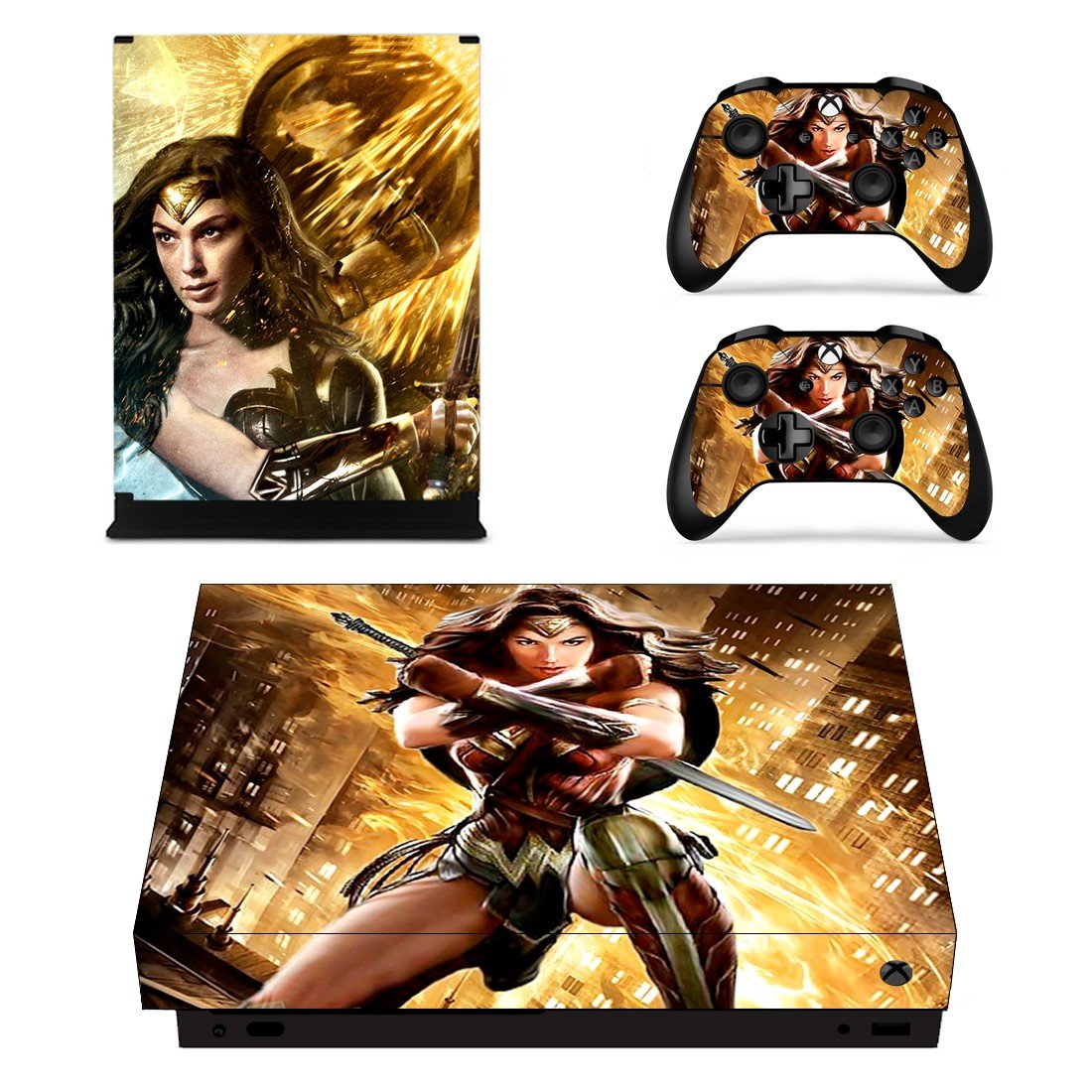 Wonder Woman decal skin for Xbox one X Console & Controllers