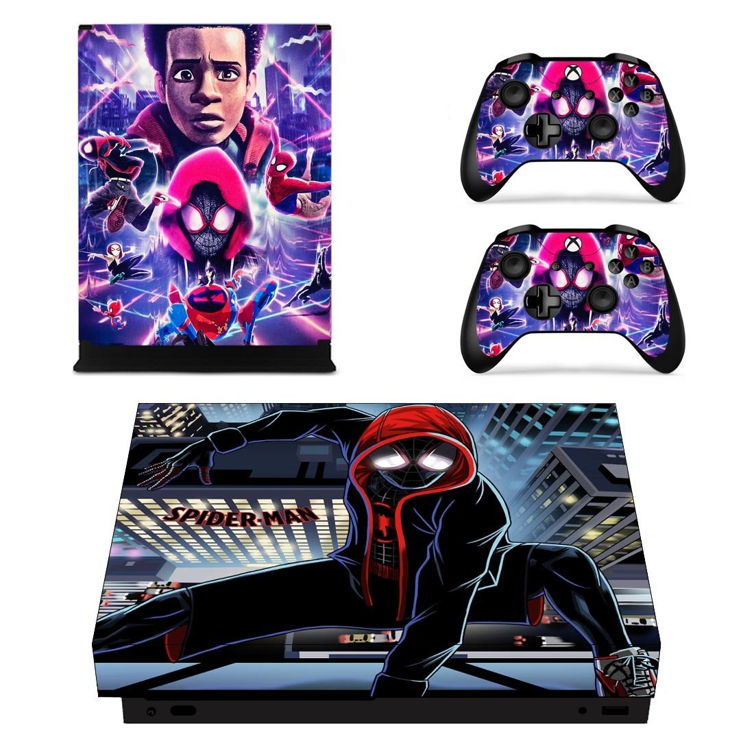 Spider Verse decal skin for Xbox one X Console & Controllers