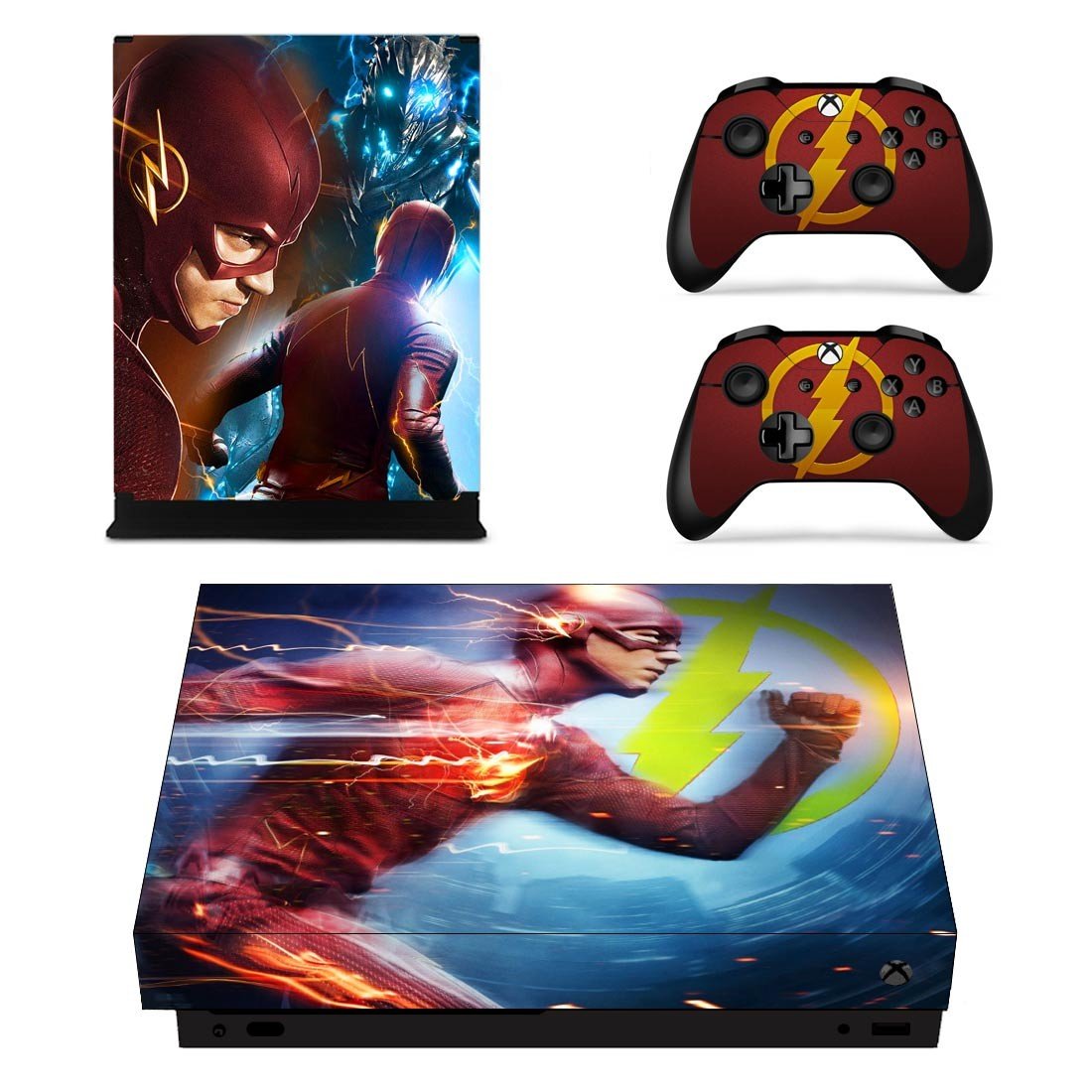 The Flash decal skin for Xbox one X Console & Controllers