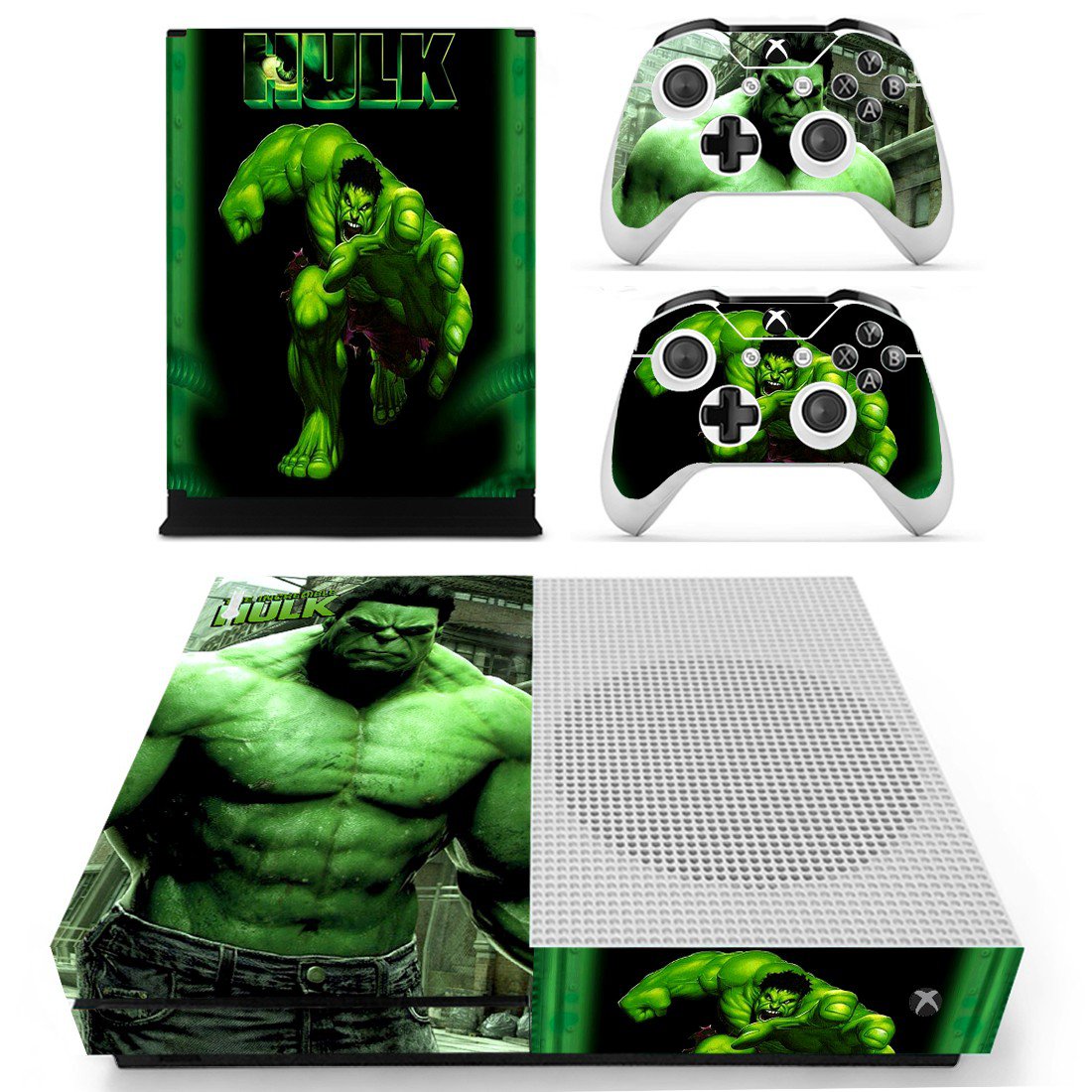 The Incredible Hulk decal skin for Xbox one S Console & Controllers