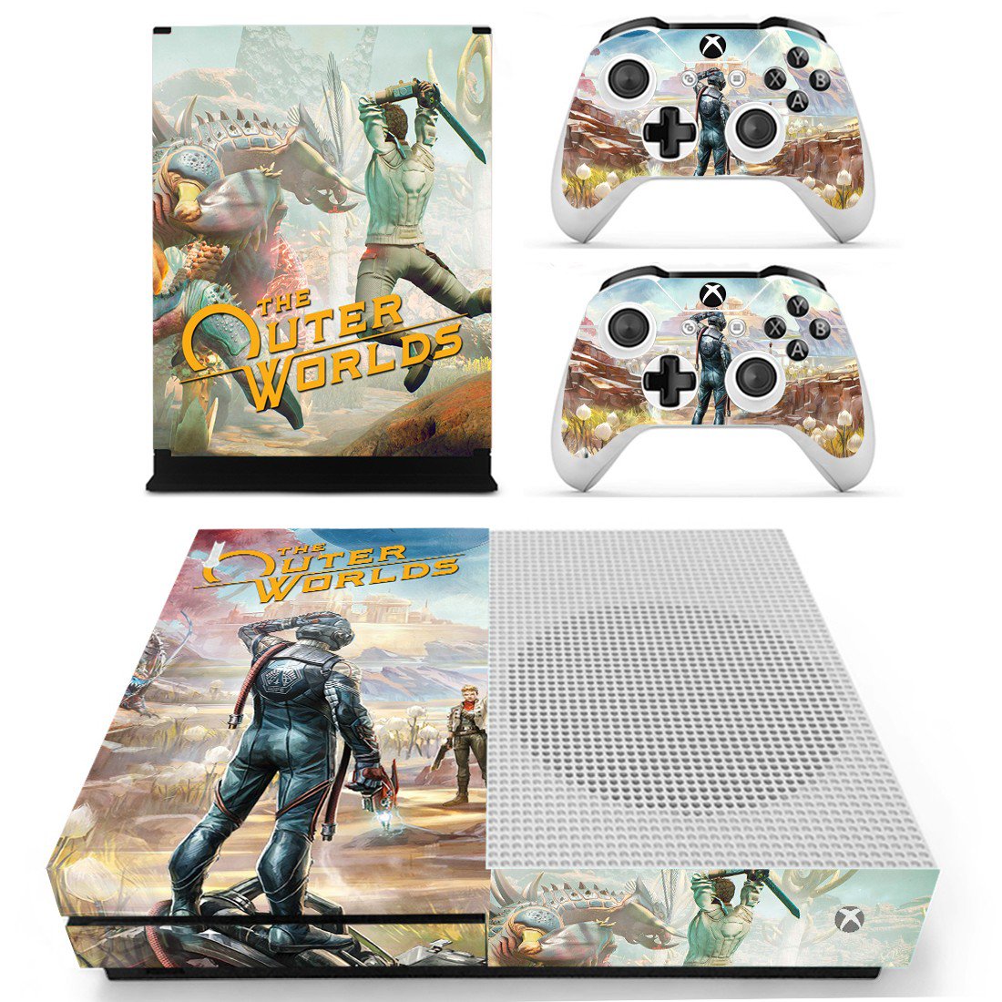The Outer World decal skin for Xbox one S Console & Controllers